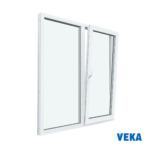 Пластиковое окно ПВХ VEKA двухстворчатое 1160x1200мм (ВхШ) Двухкамерное