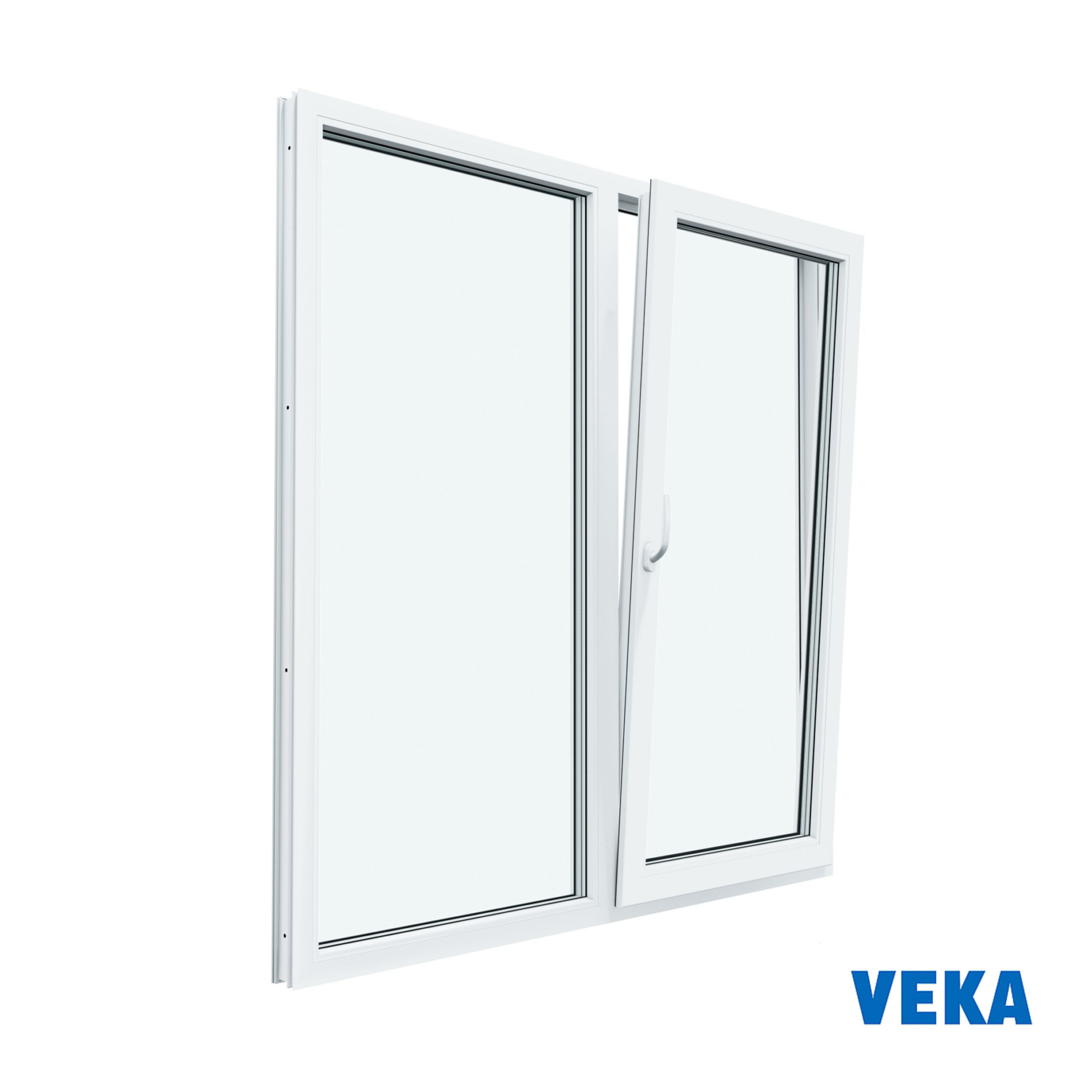 Пластиковое окно ПВХ VEKA двухстворчатое 1160x1200мм (ВхШ) Двухкамерное