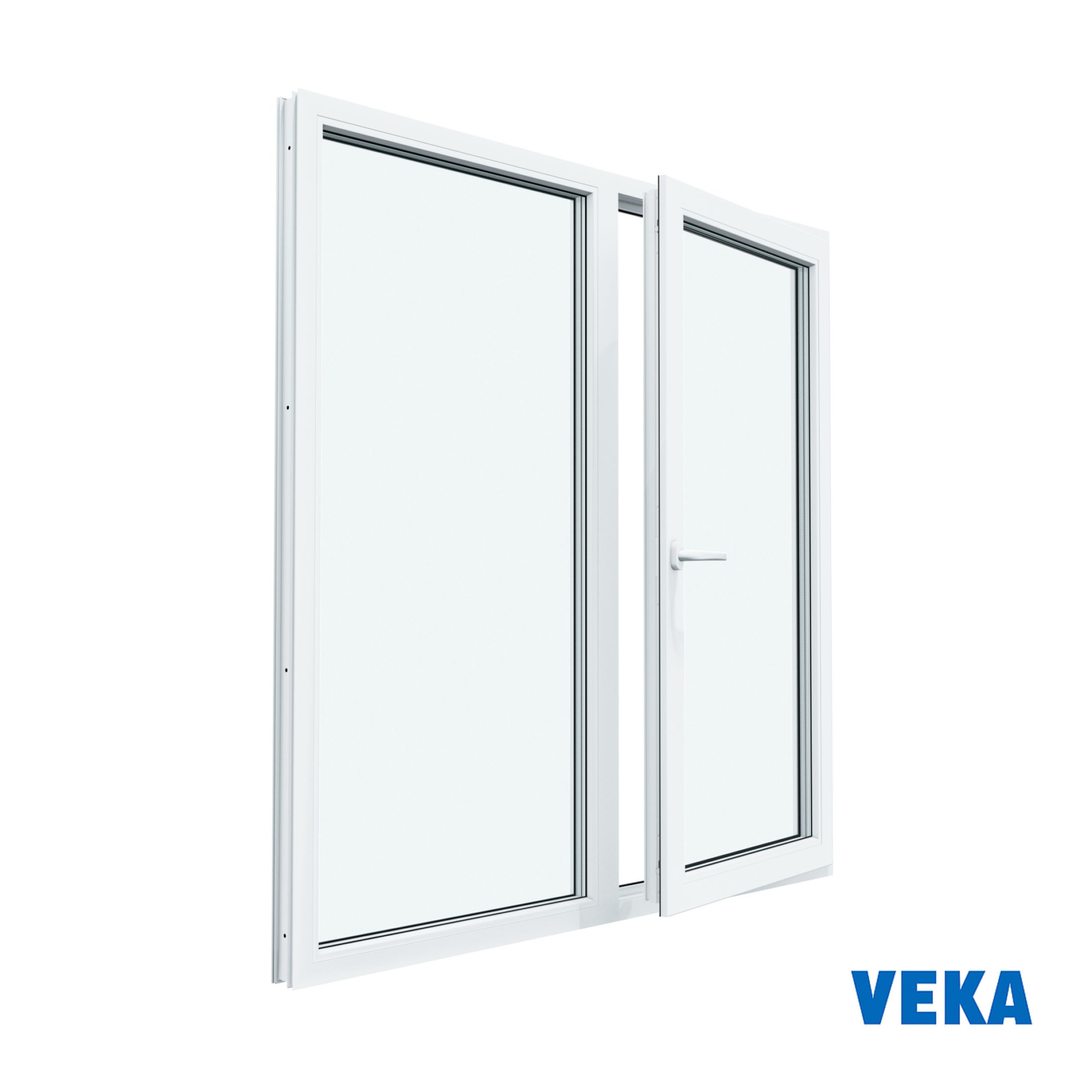 Пластиковое окно ПВХ VEKA двухстворчатое 1160x1200мм (ВхШ) Двухкамерное