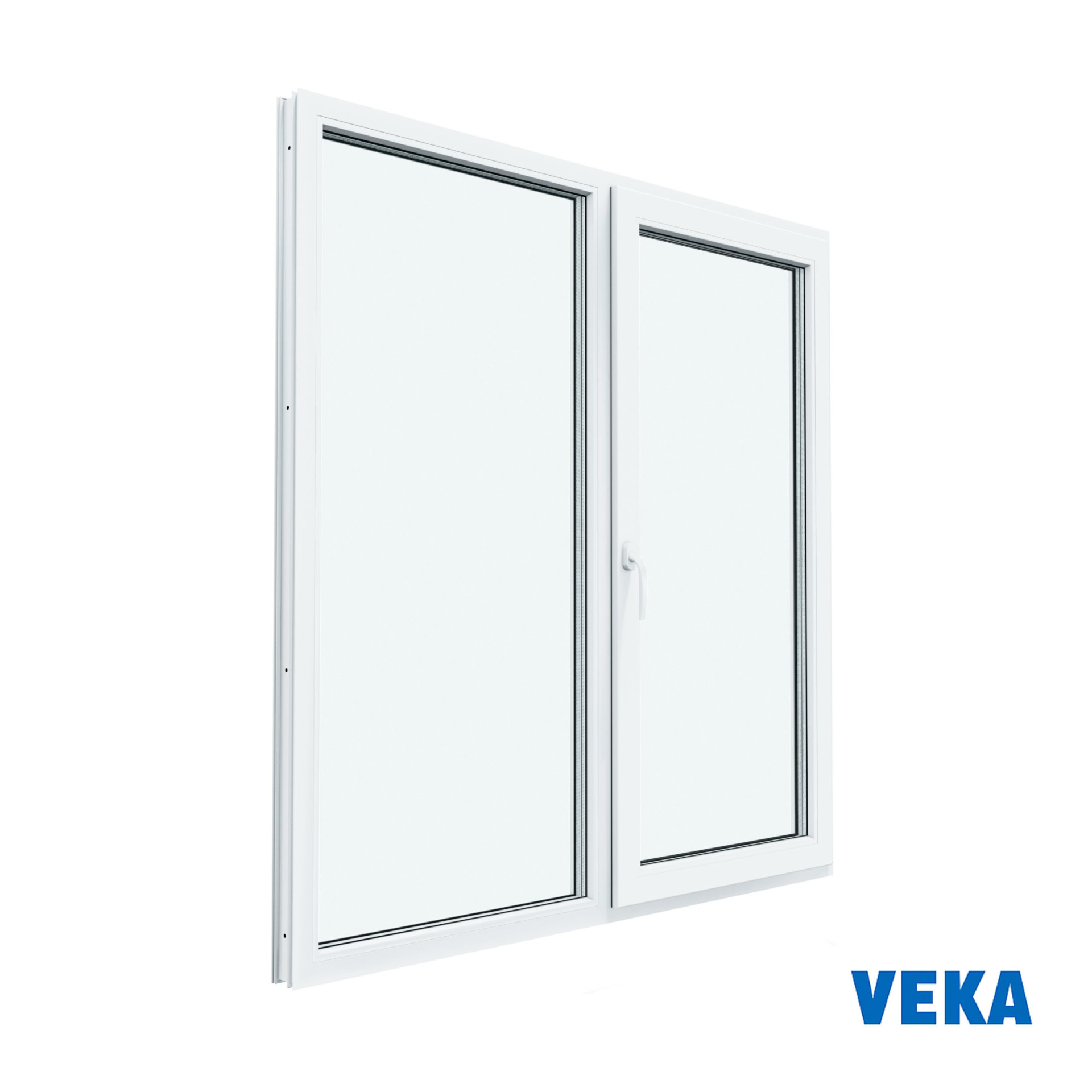 Пластиковое окно ПВХ VEKA двухстворчатое 1160x1200мм (ВхШ) Двухкамерное