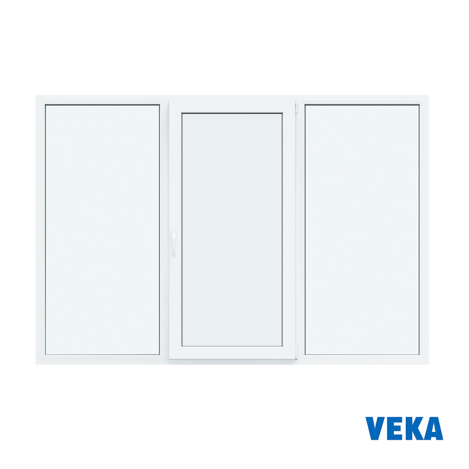 Пластиковое окно ПВХ VEKA Трёхстворчатое 1300x1600мм(ВхШ) Двухкамерное