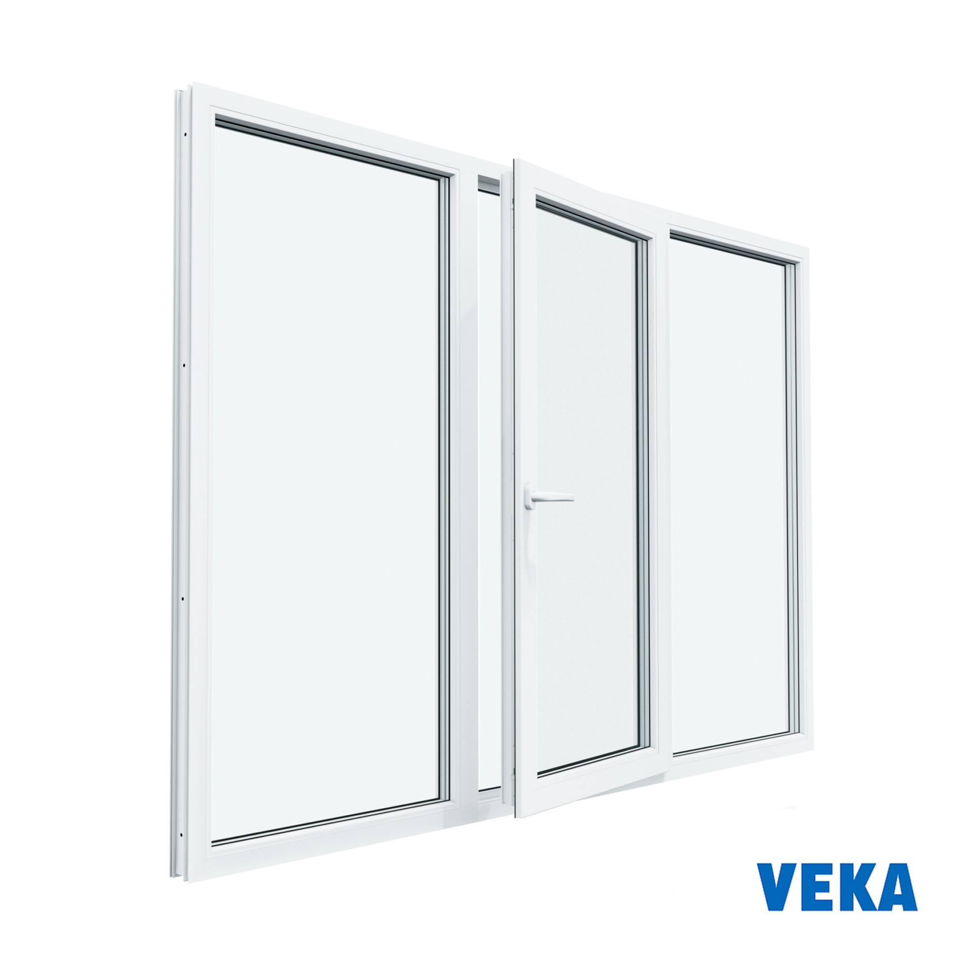 Пластиковое окно ПВХ VEKA Трёхстворчатое 1300x1600мм(ВхШ) Двухкамерное