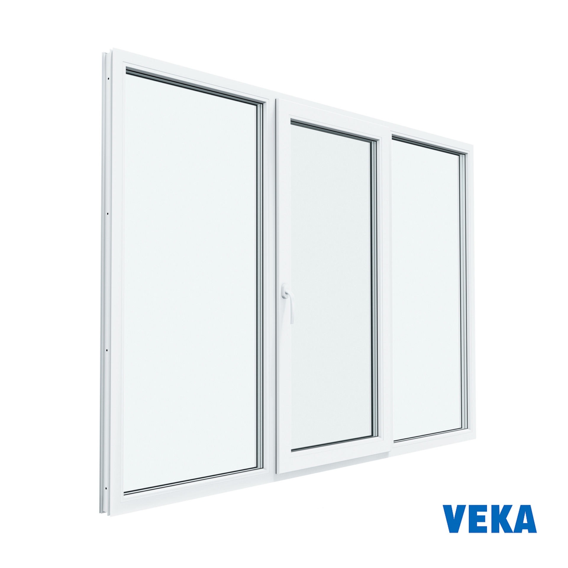 Пластиковое окно ПВХ VEKA Трёхстворчатое 1300x1600мм(ВхШ) Двухкамерное